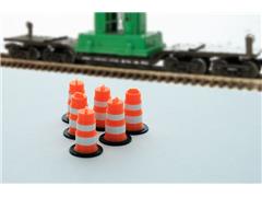 43-105-OR - 3d To Scale Traffic Barrels 6 pack orange