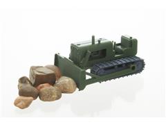 3D TO SCALE #87-400-GN - Vintage Bulldozer Tractor - army green and gray