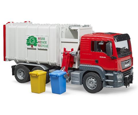 Trucks - BRUDER - 03761 - MAN TGS Side Loading Garbage Truck High 