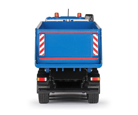 Trucks - CONRAD - 78202-03 - Mercedes-Benz Arocs with Schmitz-Cargobull  Dump Trailer in Blue Features and Details: Steerable front axle Detailed  interior of cabin Mounted rear view mirror, sun visor, roof beacons