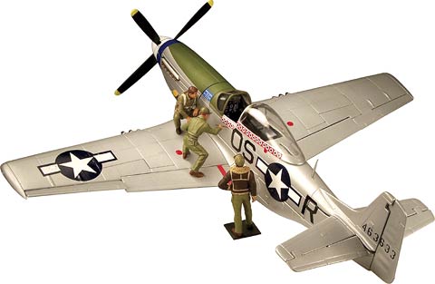 32 Scale Corgi US34407 P 51 Mustang, Lt. Col. Elder w/ Crew MINT NEW 