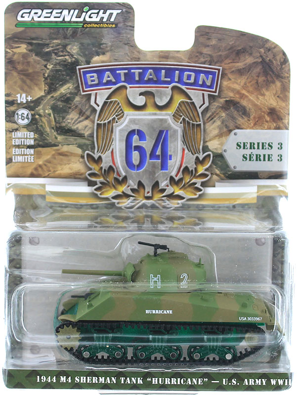 Greenlight Diecast 1944 M4 Sherman Tank Hurricane US Army