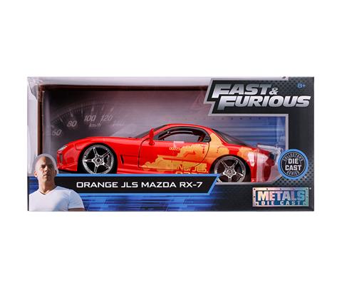 Jada Toys Fast & Furious 1:24 Orange JLS Mazda RX-7 Die-cast Car, Toys for  Kids and Adults (30747)