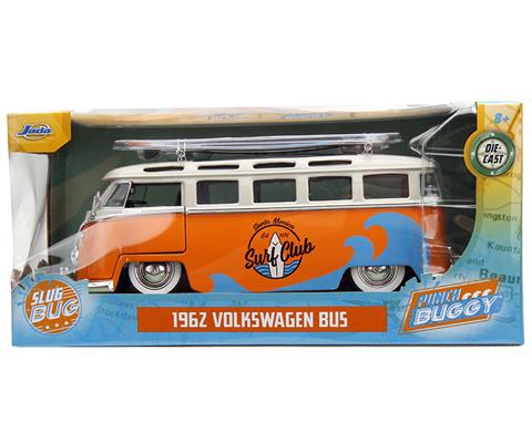 Cars - JADA TOYS - 34231 - Surf Club - 1962 Volkswagen Bus with 