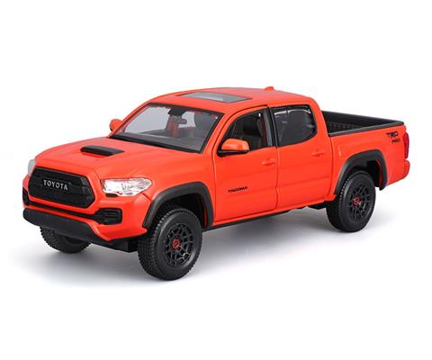 Cars MAISTO 32910OR 2023 Toyota Tacoma TRD Pro Pickup Truck in Orange Features include Diecast Metal body Detailed interior