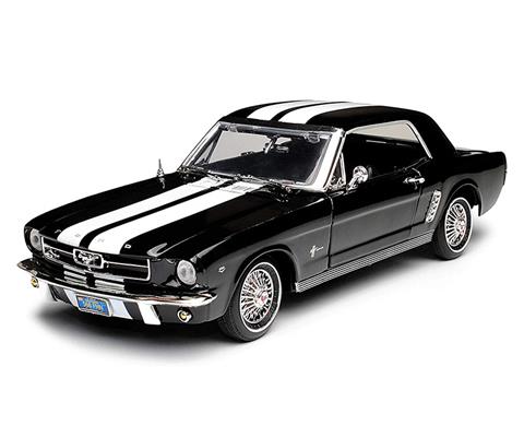 MOTOR-MAX 73164BK Scale 1/18  FORD USA MUSTANG 1/2 HARD-TOP 1964 BLACK  WHITE