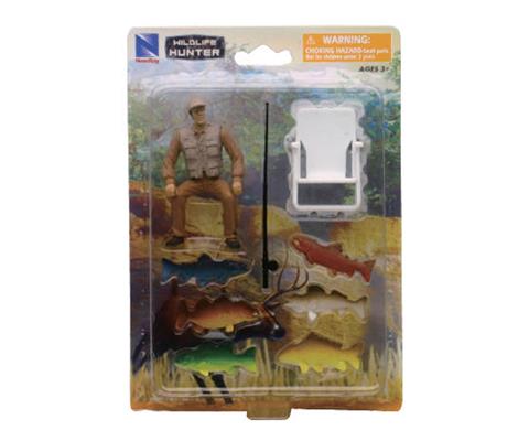 Action Figures - NEW-RAY - 76335A - Fishing Playset Playset Includes Bass  Boat Two Fishermen Two Fishing rods Six Fish Anchor Dipnets