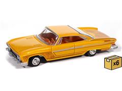 AUTO WORLD #AWSP195-A-CASE - 1961 Dodge Phoenix Lowrider in Mango Smoothie Metallic with Lowrider Graphics - 6 pieces in a Non-Returnable Factory-Sea