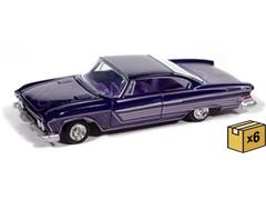 AUTO WORLD #AWSP195-B-CASE - 1961 Dodge Phoenix Lowrider in Purple Sky Metallic with Lowrider Graphics - 6 pieces in a Non-Returnable Factory-Sealed