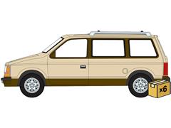 AUTO WORLD #AWSP197-B-CASE - 1987 Plymouth Voyager in Light Cream Two-Tone with Golden Bronze - 6 pieces in a Non-Returnable Factory-Sealed CASE