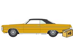 AUTO WORLD #AWSP204-A-CASE - 1971 Plymouth Fury III in Bahama Yellow - NEW TOOLING - 6 pieces in a Non-Returnable Factory-Sealed CASE