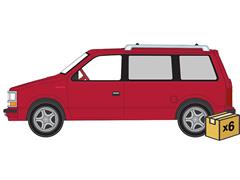 AUTO WORLD #AWSP206-A-CASE - 1989 Dodge Caravan Turbo in Solid Red Flash Red-Custom Order - NEW TOOLING - 6 pieces in a Non-Returnable Factory-Sealed