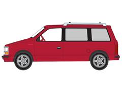 AUTO WORLD #AWSP206-A - 1989 Dodge Caravan Turbo in Solid Red Flash Red-Custom Order - NEW TOOLING