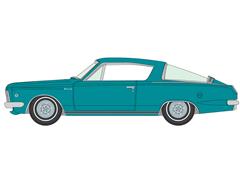 AUTO WORLD #AWSP207-A - 1965 Plymouth Barracuda Formula S in Medium Turquoise Poly with White Stripe