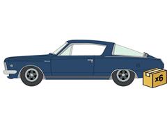 AUTO WORLD #AWSP207-B-CASE - 1965 Plymouth Barracuda Formula S in Dark Blue Poly with Silver Stripe - 6 pieces in a Non-Returnable Factory-Sealed CAS