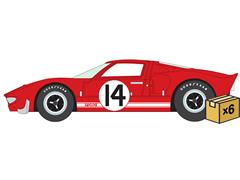 AUTO WORLD #AWSP208-A-CASE - 1965 Ford GT40 #14 in Red with White Stripes - 6 pieces in a Non-Returnable Factory-Sealed CASE