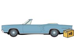 AUTO WORLD #AWSP212-A-CASE - 1968 Dodge Coronet 500 Convertible in Pale Blue - NEW TOOLING- 6 pieces in a Non-Returnable Factory-Sealed CASE