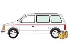 AUTO WORLD #AWSP213-A-CASE - 1989 Plymouth Voyager Turbo in Bright White - NEW TOOLING- 6 pieces in a Non-Returnable Factory-Sealed CASE