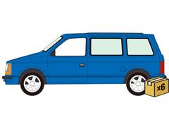 AUTO WORLD #AWSP213-B-CASE - 1989 Plymouth Voyager Turbo in Daytona Blue - NEW TOOLING- 6 pieces in a Non-Returnable Factory-Sealed CASE