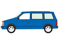 AUTO WORLD #AWSP213-B - 1989 Plymouth Voyager Turbo in Daytona Blue- NEW TOOLING