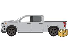 AUTO WORLD #AWSP215-B-CASE - 2019 Chevy Silverado High Country in Silver Ice - NEW TOOLING- 6 pieces in a Non-Returnable Factory-Sealed CASE