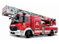 32018 - Bburago Diecast Fire Department Mercedes Magirus DLK