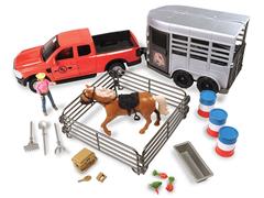 BIG COUNTRY #BC516 - Pickup Truck and Horse Trailer 24-Piece Playset - Big Country Adventure
