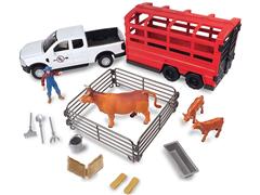 BIG COUNTRY #BC517 - Pickup Truck and Cattle Trailer 18-Piece Playset - Big Country Adventure