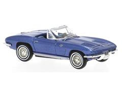 BREKINA #18028 - 1962 Chevrolet Corvette C2 Convertible in Metallic Blue with Top Down