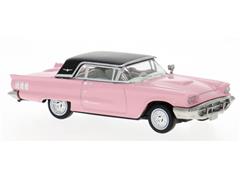 BREKINA #18202 - 1960 Ford Thunderbird Convertible in Pink with Black Top Up
