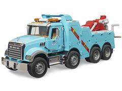 BRUDER #02831 - MACK Granite Heavy Tow Truck in Light Blue with Light and Sound - Pro Series