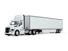 Freightliner Fifth Generation Cascadia Day Cab in white with a 53 Utility Trailer with Skirts in white #60-2001