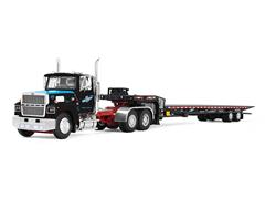DCP #69-2174 - Capello - Ford LTL 9000 Day Cab in Black and Blue with Landoll 440B-50CA Traveling Axle Trailer - Legacy Series