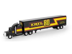 ERTL #16514OTP - ERTL 80th Anniversary Semi with Van Trailer Decorated with Vintage ERTL Graphics in Black with Red and Yellow Stripes