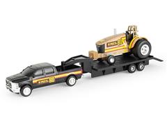 ERTL #16516OTP-SP - ERTL 80th Anniversary Truck with Lowboy Gooseneck Trailer Carrying Puller Tractor