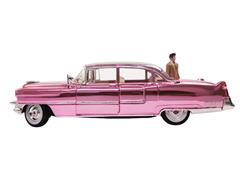 GREENLIGHT #13723 - 1955 Cadillac Fleetwood Series 60 Pink Cadillac Chrome Edition with Elvis Gold Suit Figure - Elvis Presley 1935-77