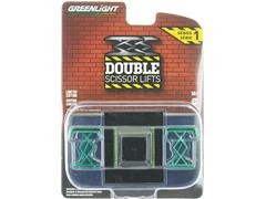 16160-A-SP - Greenlight Diecast Automotive Double Scissor Lift SPECIAL GREEN MACHINE