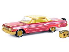 GREENLIGHT #2020001-CASE-12 - 1963 Chevrolet Impala Lowrider in Red and Gold- Michael Heralda Special Edition
