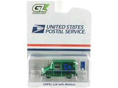 GREENLIGHT #29888-SP1 - USPS - Long-Life Postal Delivery Vehicle LLV in Chrome Green with Mailbox - Hobby Exclusive