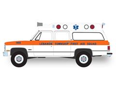GREENLIGHT #30509 - Lebanon Township New Jersey First Aid - 1984 GMC Suburban 2500 Sierra Classic Amblance
