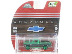 GREENLIGHT #30547-SP - 1972 Chevrolet Cheyenne C10 Short Bed Pickup Truck in Chrome Green and Gunmetal Gray