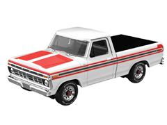 GREENLIGHT #30574 - 1977 Ford F-150 Pickup Truck in White with Orange Stripes