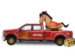 GREENLIGHT #30577-CASE - 2026 Year of the Horse - 2022 Ford F-450 - Chinese Zodiac 2026 Year of the Horse with Horse Accessory