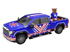 GREENLIGHT #30588 - 2022 GMC Sierra 3500 HD - USA Tribute with Bison Figurine - International Soccer Celebration