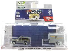 GREENLIGHT #32315-B-SP - New York State Police - 2001 Jeep Cherokee with Small Cargo Trailer