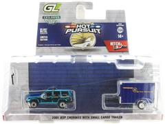 GREENLIGHT #32315-B-SP1 - New York State Police - 2001 Jeep Cherokee with Small Cargo Trailer