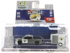 GREENLIGHT #32315-C-SP - California Highway Patrol - 2023 Chevrolet Silverado with Small Cargo Trailer