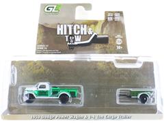 GREENLIGHT #32320-A-SP1 - 1950 Dodge power Wagon in Green Chrome and White Ton Cargo Trailer