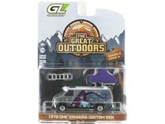 GREENLIGHT #38080-C-SP - 1978 GMC Vandura Custom Van in Raw Body Grey - Wizard with Campotel Cartop Sleeper Tent