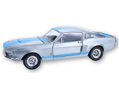 GREENLIGHT #51685 - 1967 Shelby GT-500 Highway Launch Edition in Raw Body Grey with Blue Stripe - Greenlight Waltersons Product Expo Exclusi